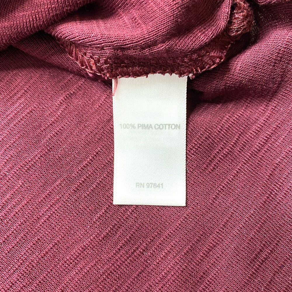 J.JILL Burgundy Red Pima Cowl Neck Tunic Top Large Petite Long Sleeve - Picture 7 of 10